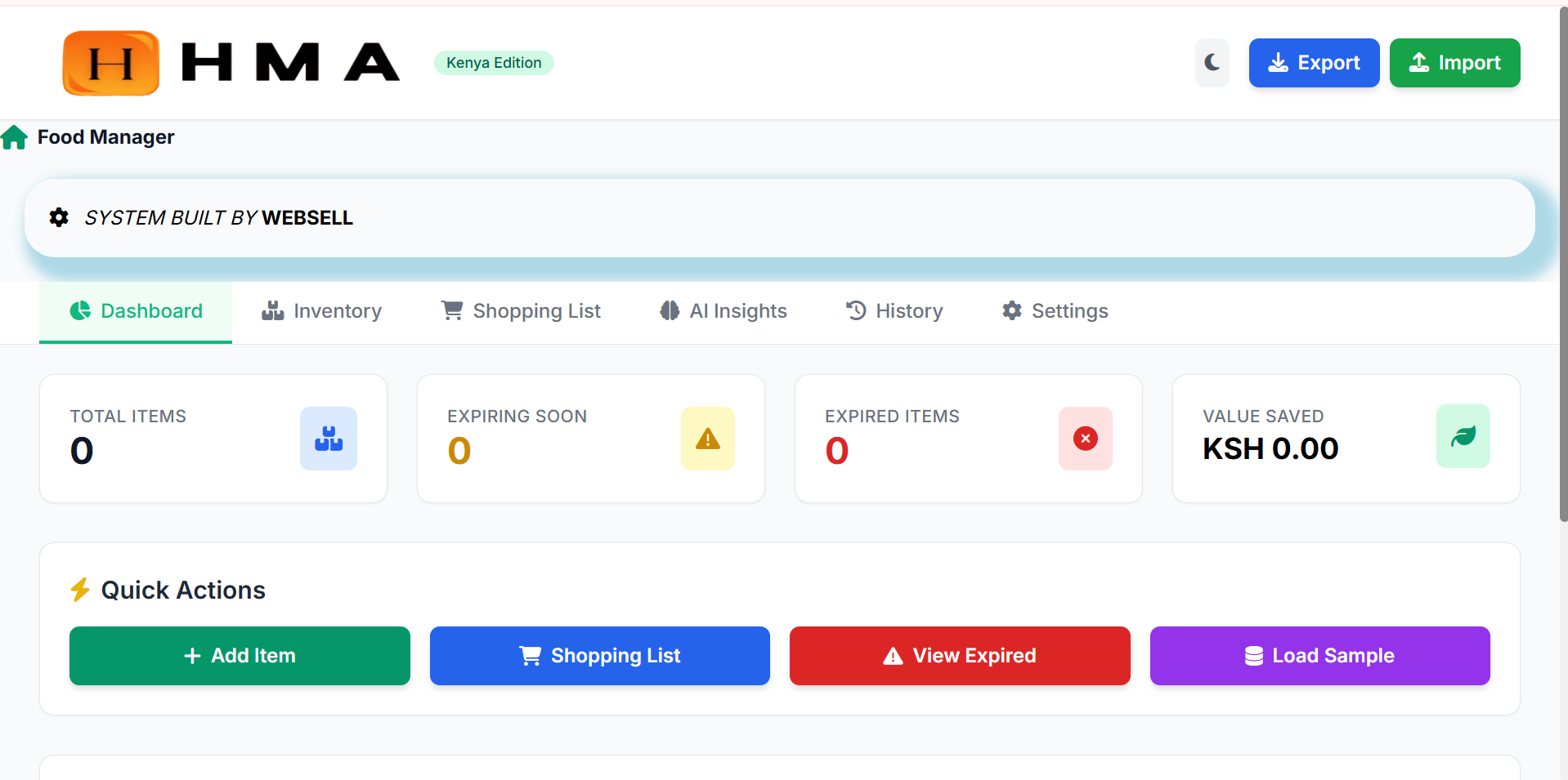 HMA Inventory Management System by Websell